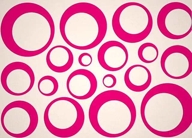KREISE AUFKLEBER Deko Sticker Retro Kreis Ringe Wandtattoo Circle Möbel Fenster