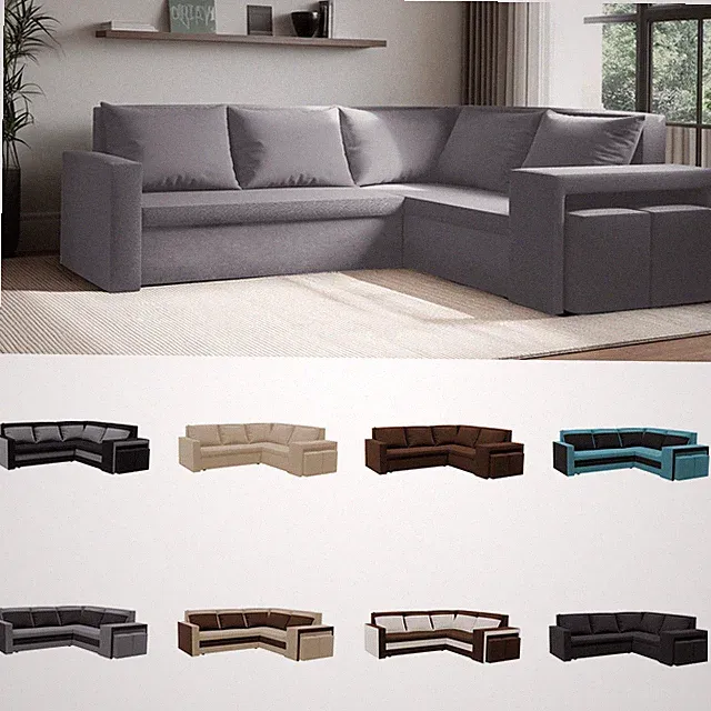 Kris L Ecksofa 220x203 mit Schlaffunktion und Bettkasten - Schlafcouch -Eckcouch