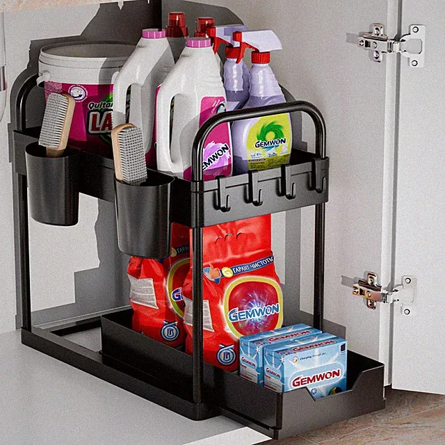 Küche Organizer Regal Schrank Ordnungssystem Bad Haushalt 2 Etagen 40 x 21,5 cm