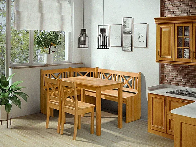 Küchenecke mit Tisch Solmeno Sitzgruppe Polsterung Stuhl Essgruppe Praktisch