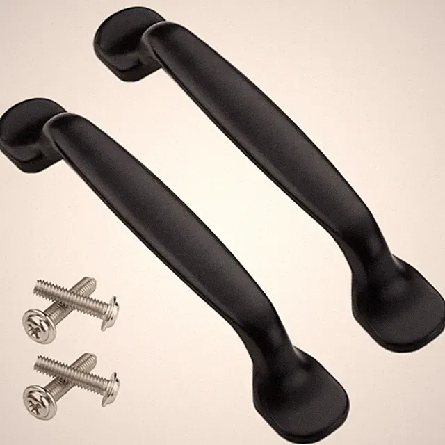 Küchengriffe Schrankgriffe Aluminium Schwarz 128mm 2 Stück Möbelknöpfe
