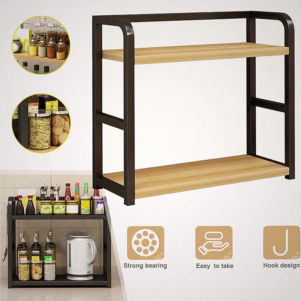 Küchenregal 2 Etagen Arbeitsplatte Regal Gewürzregal Standregal Bad Organizer