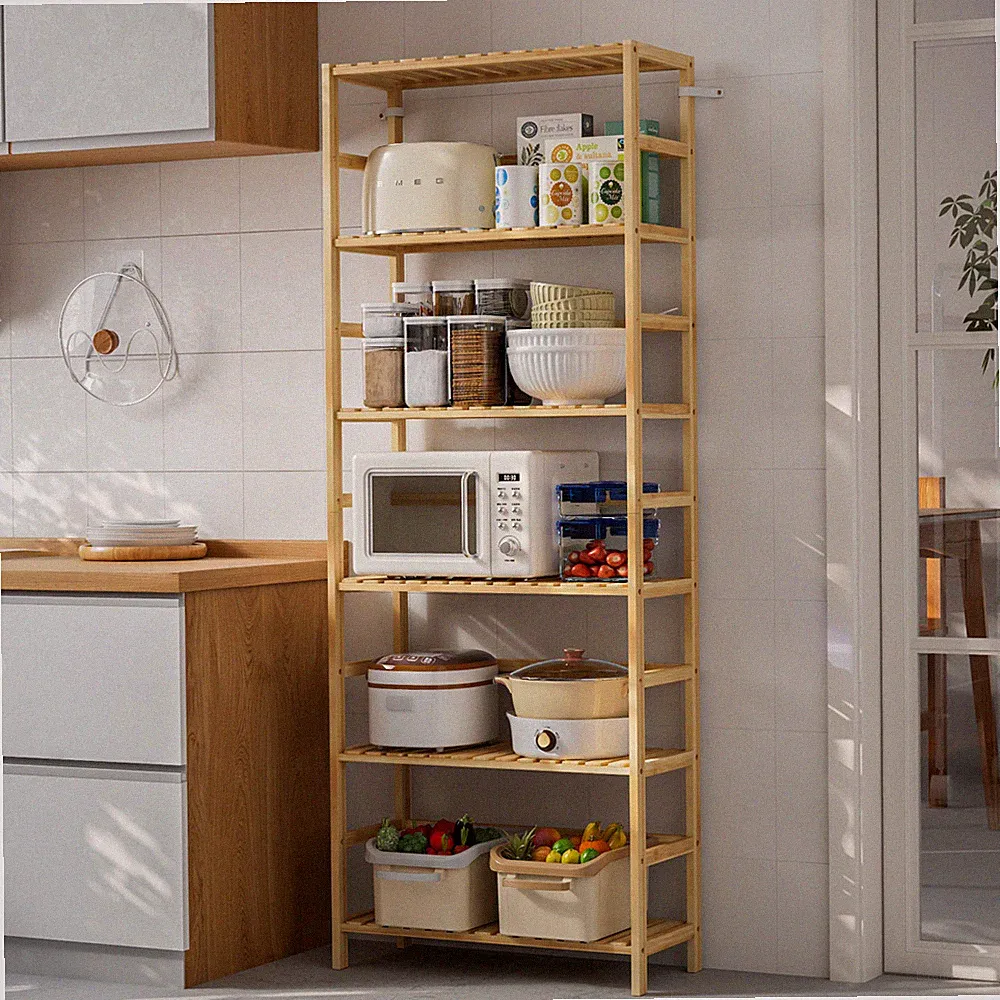 Küchenregal Holzregal Standregal Bambus Vorratsregal Küche Bambusregal Tiefe 25
