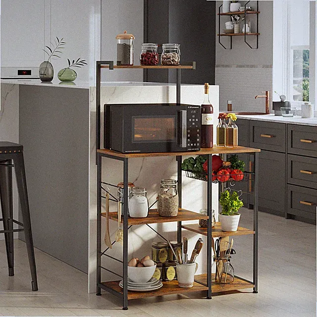 Küchenregal Standregal Bäckerregal Vintage Metallkorb Mikrowellenregal KKS35X