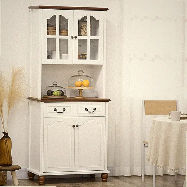 Küchenschrank, Küchenbuffet mit 2 Schubladen, 4 Türen, offenem Fach, Refurbished