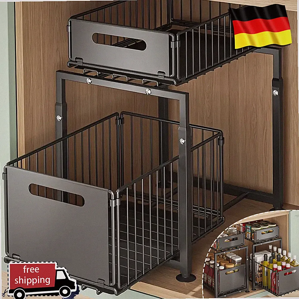 Küchenschrank Organizer 2 Etagen Unter Waschbecken Regal Spülschrank Organizer
