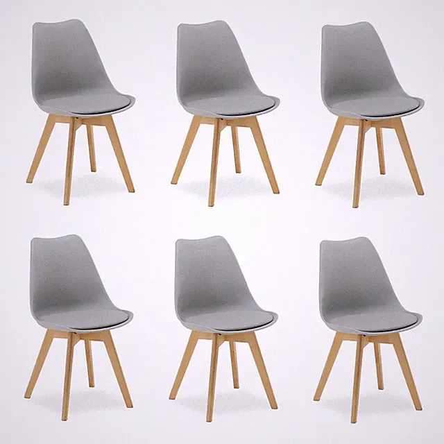 Küchenstühle 6er Set Holz Stuhl Kunststoff Grau 6 Esszimmerstühle Homestyle4u