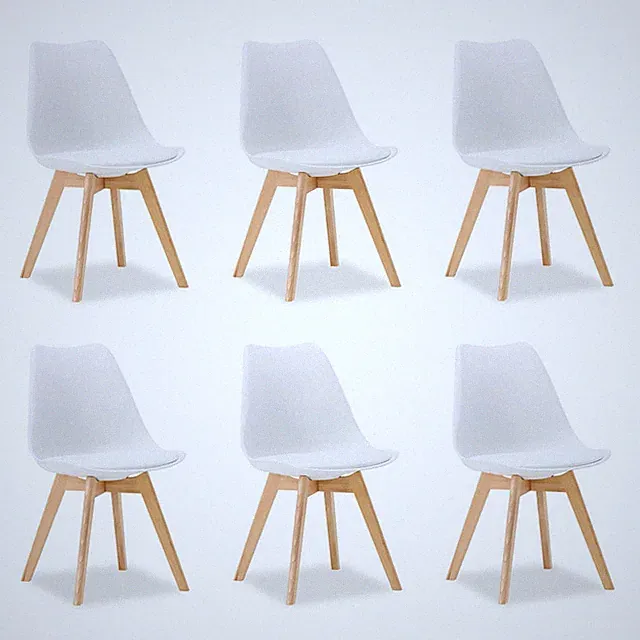 Küchenstühle 6er Set Holz Stuhl Kunststoff Weiß 6 Esszimmerstühle Homestyle4u