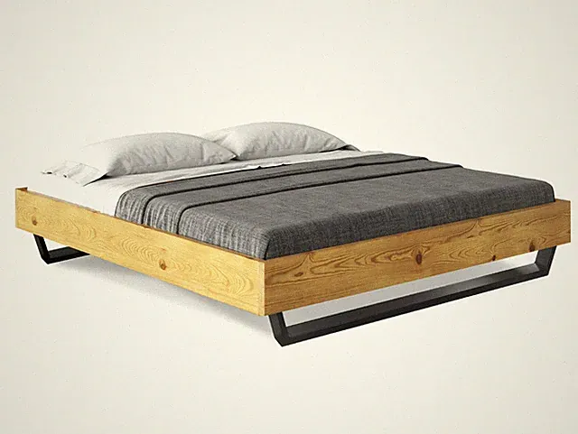 Kufenbett Massivholzbett Bett mit Kufenfuß Thermo-Fichte CURBY NATUR od VINTAGE