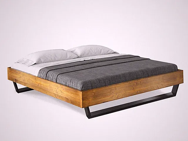 Kufenbett Massivholzbett Bett mit Kufenfuß Thermo-Fichte CURBY NATUR od VINTAGE
