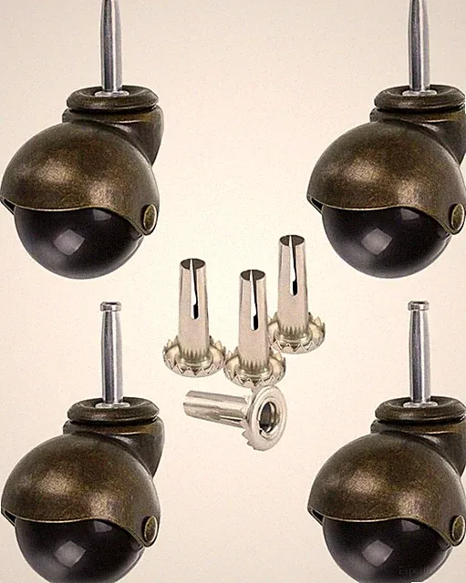 Kugelrad Möbelrollen 40mm Bronze Abgerundet 4er-Set Ersatz für Sofas Stühle