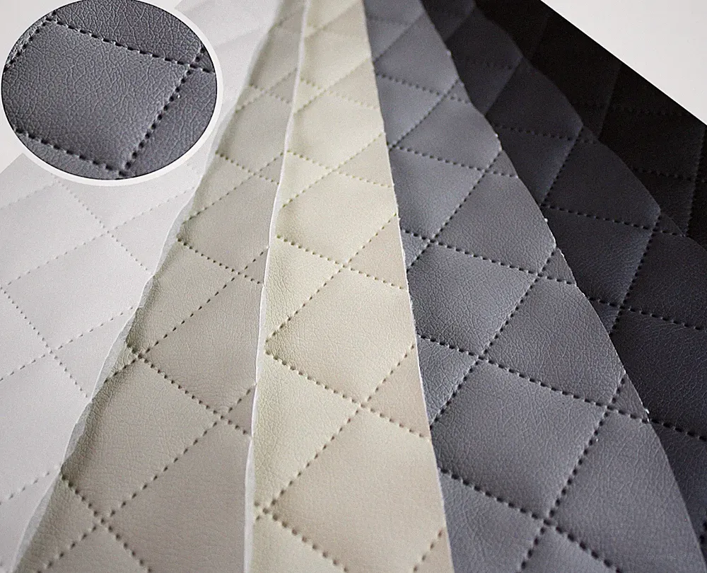 Kunstleder Gesteppt Möbel Textil Meterware Polster Stoff PU- Möbelstoff 50x140cm