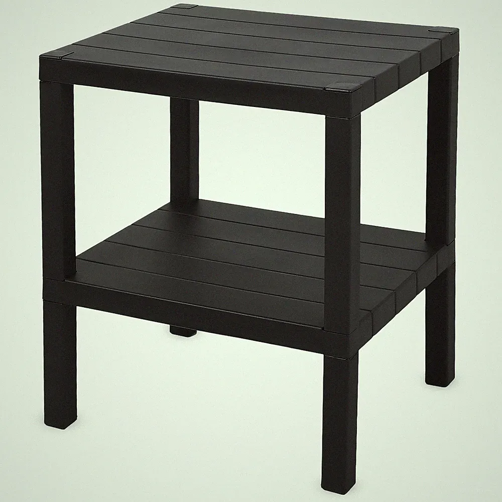 Kunststoff Beistelltisch anthrazit - 45 x 38 cm - Couch Tisch Deko Regal klein
