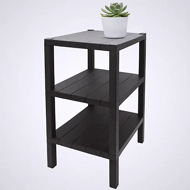 Kunststoff Beistelltisch anthrazit - 72 x 33 cm - Couch Tisch Deko Regal groß
