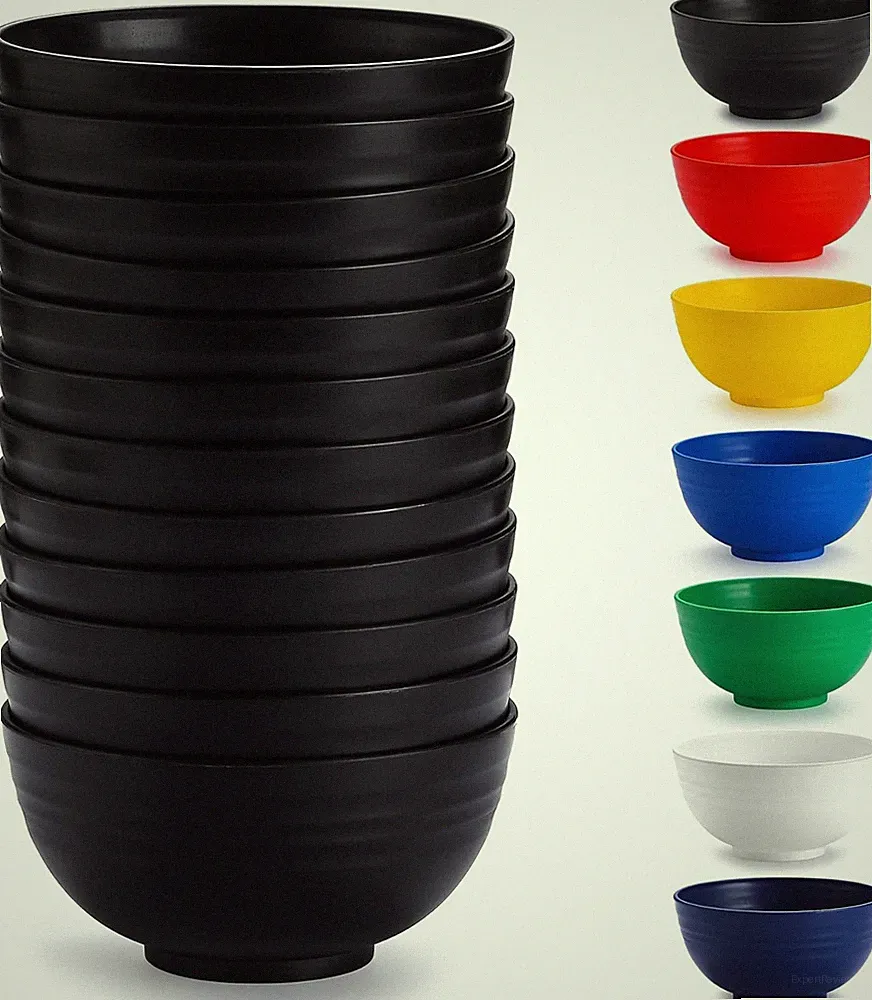 Kunststoff Müslischalen Set 12 Stück, Stabil, Unzerbrechlich, Modernes Design