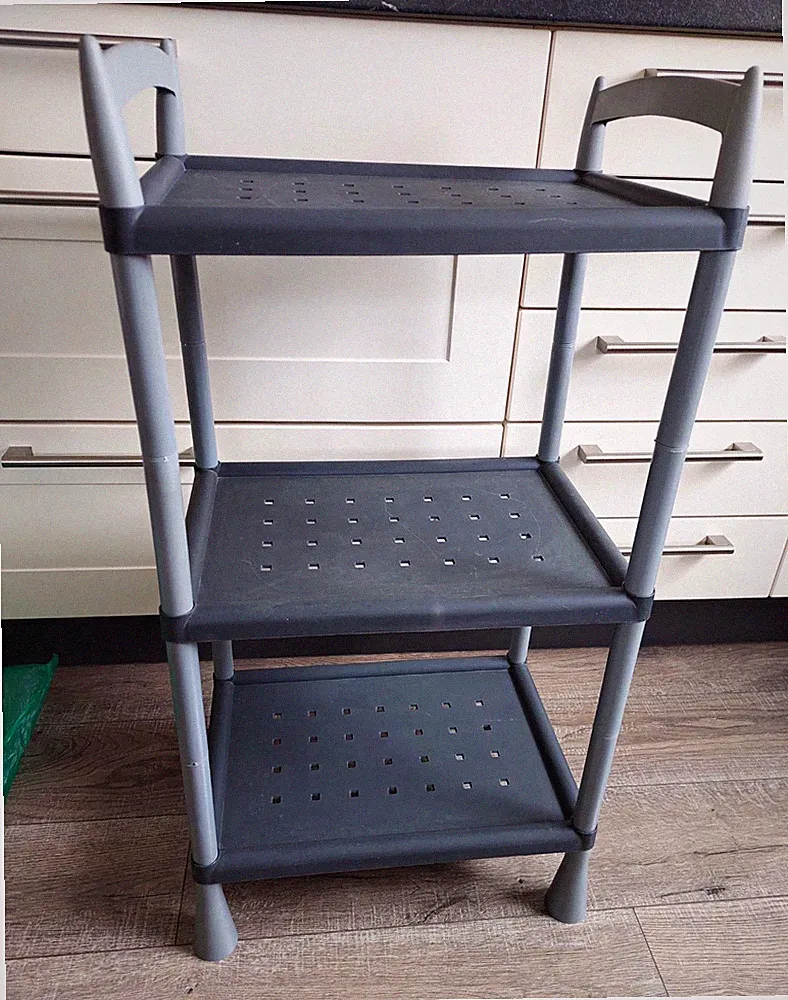 Kunststoff Regal 3 Ebenen freistehend grau 36x36x75 cm rechteckig