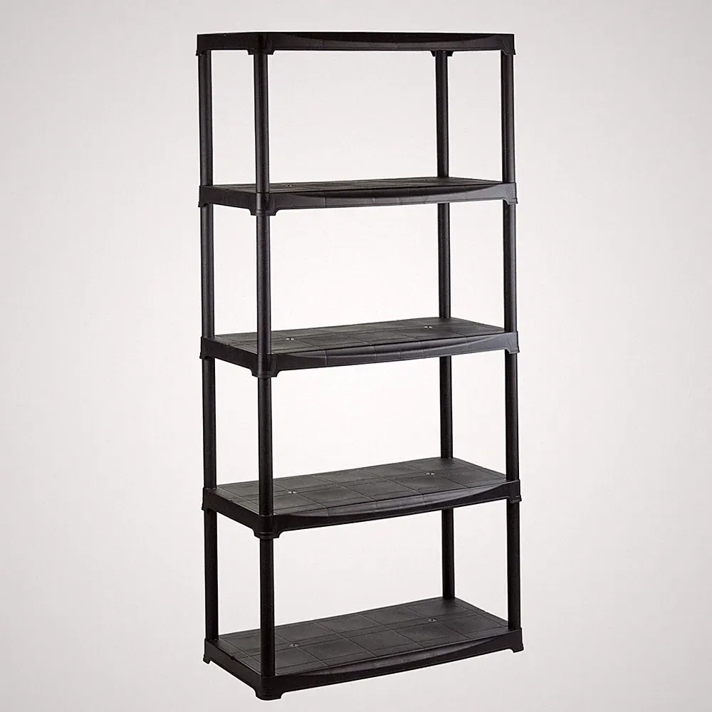 Kunststoffregal Kellerregal Regal Kunststoff schwarz 5 Böden 80x35x176 cm 225kg