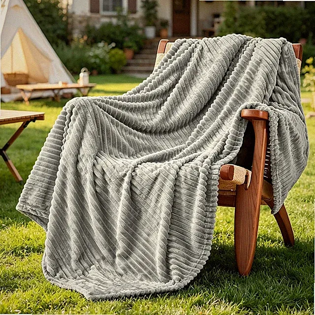 Kuscheldecke Sofa Decken grau, 150x200 cm Fleecedecke für Couch weich und warm
