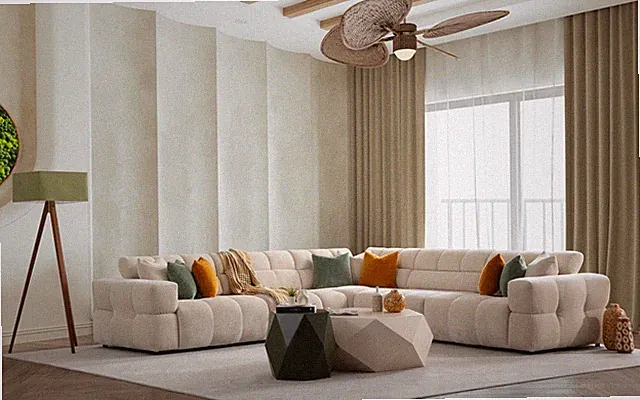 L-förmiges Sofa Beistelltisch Couchtisch Eckpolster Wohnlandschaft Modern Luxus