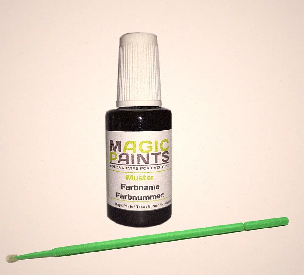 Lackstift in RAL 9011 Graphitschwarz Seidenmatt mit 20ml + Gratis Lacktupfer