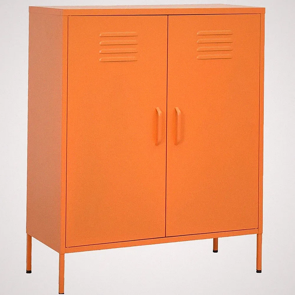 Lagerschrank Stahl Sideboard Aufbewahrungsschrank Vitrine Highboard Schrank #A