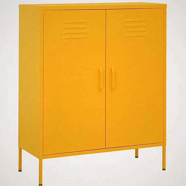 Lagerschrank Stahl Sideboard Aufbewahrungsschrank Vitrine Highboard Schrank #A