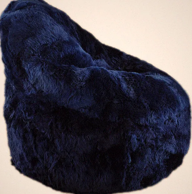 Lammfell Sitzsack Navy Blau – Echtfell Luxus von KUHFELLE ONLINE