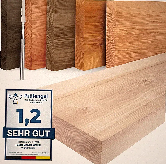 LAMO® Wandregal Massivholz Würth Tablarträger Holzregal Wandboard Regalbrett