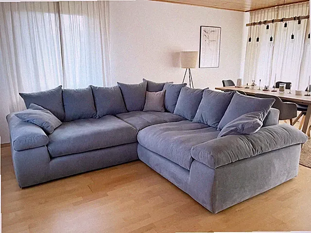 Landhaus Ecksofa, Big Sofa, extra tief, grau-blau, von XXXLutz!
