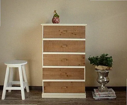Landhaus Kommode mit Schiebefronten Rustikal Holz Used-Look Impressionen NEU
