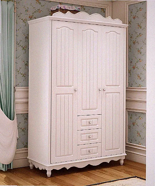 Landhaus Stil Möbel Klassischer Kleiderschrank Schrank Holz Schlafzimmer Weiß