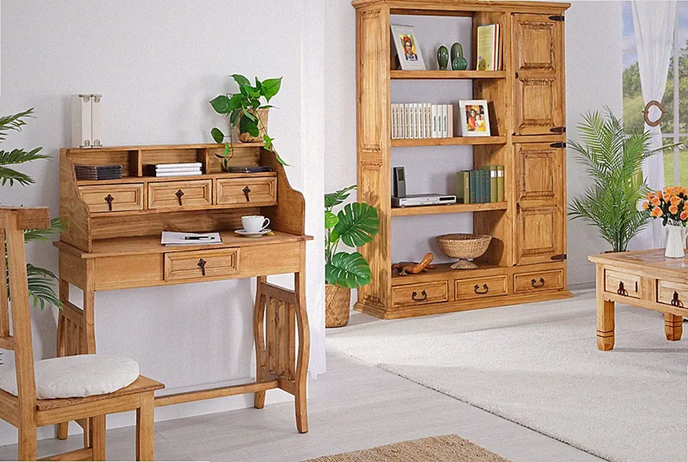 Landhausstil Sekretär Schreibtisch MEXICO, Pinie Massiv, Mexican Möbel, montiert