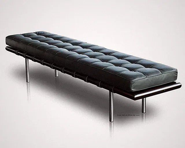 Lange schicke Bauhaus Lederbank 130 o. 198 cm echt Leder auf Holzrahmen Qualität