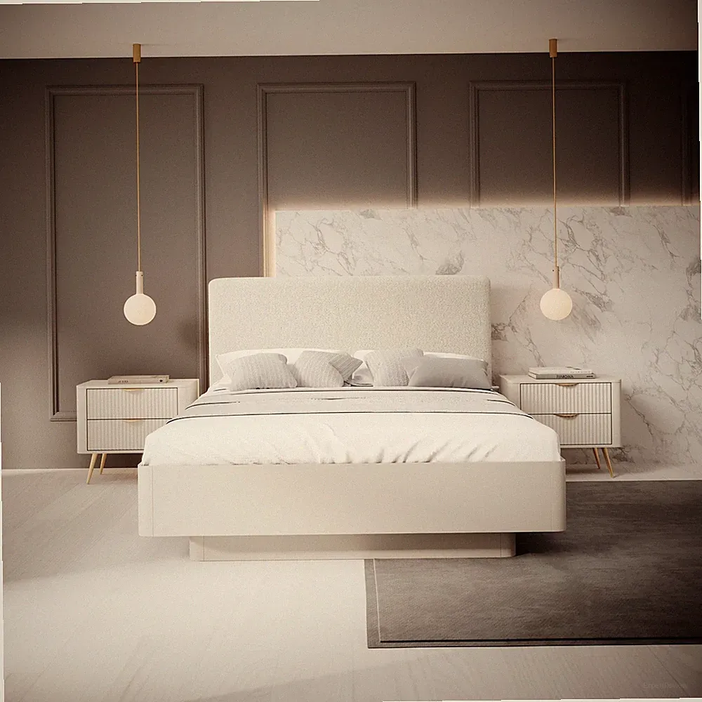 LANTE Schlafzimmer Set 3-teilig Beige Design Möbel