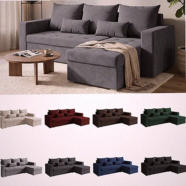 Lantio Ecksofa L-Form mit Schlaffunktion - Bettkasten - Schlafcouch - Eckcouch