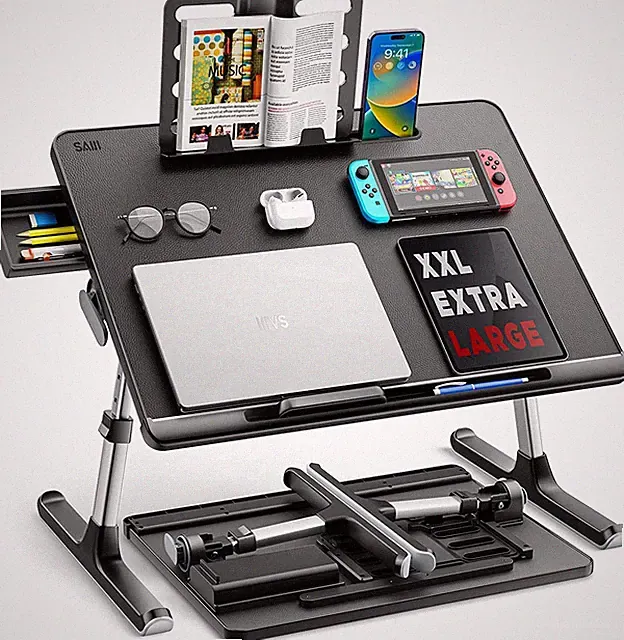 Laptop Tisch, SAIJI 60 * 45Cm Groß Desktop, Multifunktion Bett Tisch, Höhen Win