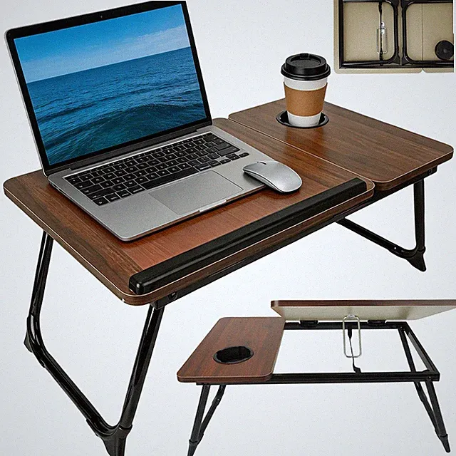 Laptoptisch Bett klappbar höhenverstellbar mit Getränkehalter für Sofa & Bett