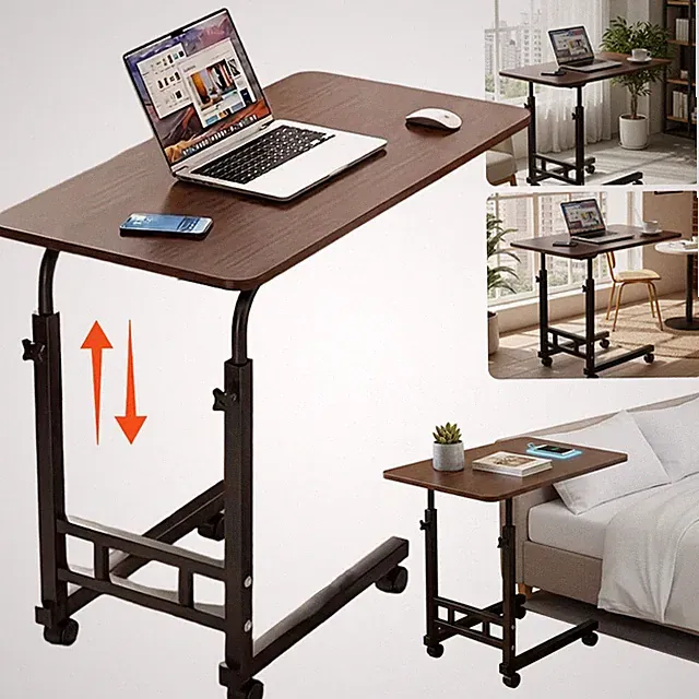 Laptoptisch Betttisch Sofatisch Pflege Beistelltisch Höhenverstellbar mit Rollen