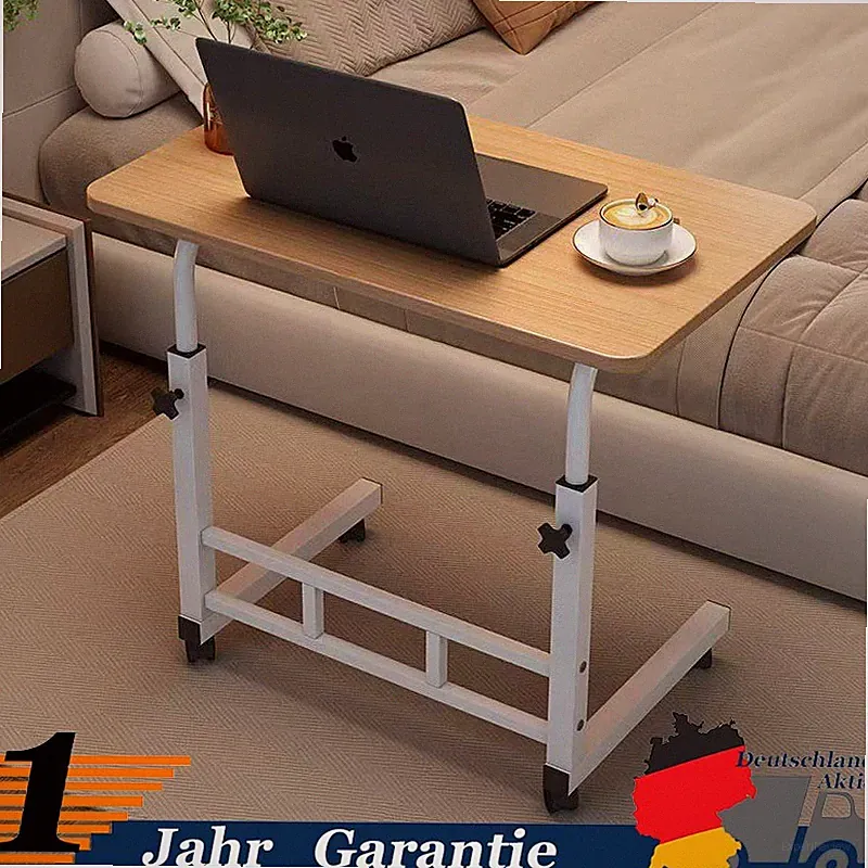 Laptoptisch Computertisch Einstellbar Schreibtisch Bürotisch PC Tisch mit Rollen
