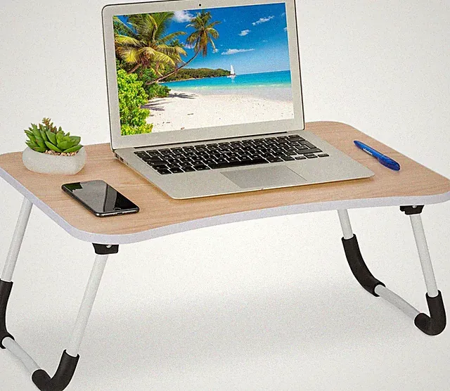 Laptoptisch für Bett & Couch, HxBxT: 26 x 63 x 40 cm, klappbarer Betttisch, MDF