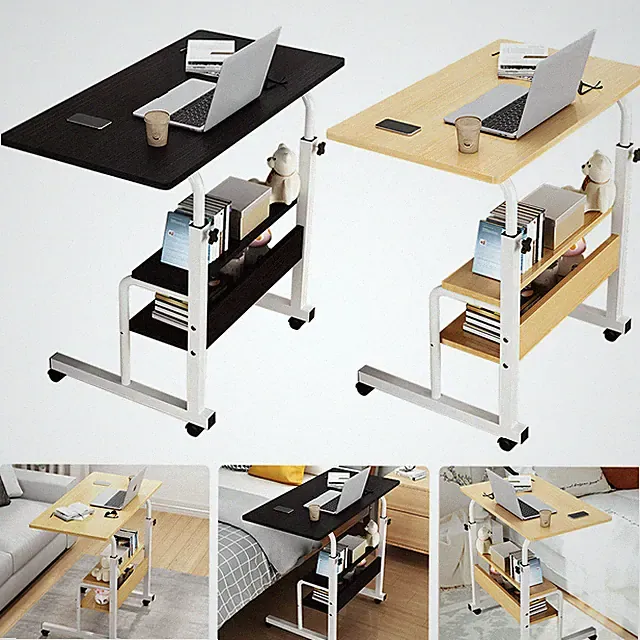 Laptoptisch HöHenverstellbar Computertisch Mit Rollen Laptop Beistelltisch 90cm