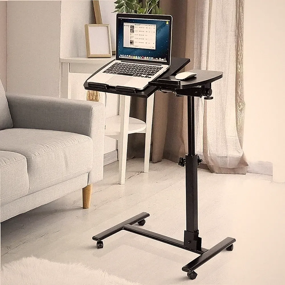Laptoptisch Höhenverstellbar mit Rollen 20kg Bett Beistelltisch Sofatisch 90° DE