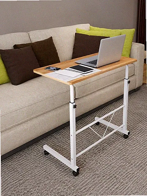 Laptoptisch mit Rollen, Höhenverstellbar 71-90 Cm, Schreibtisch