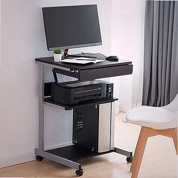 Laptoptisch Schreibtisch Arbeitstisch mit Ablage Computertisch Mobiler Bürotisch