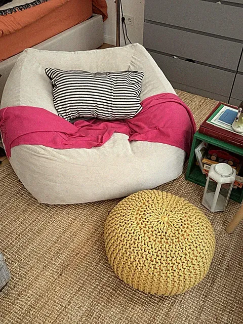 Large Corduroy Bean Bag Chair Off-White | Großer Sitzsack Cord Naturweiß