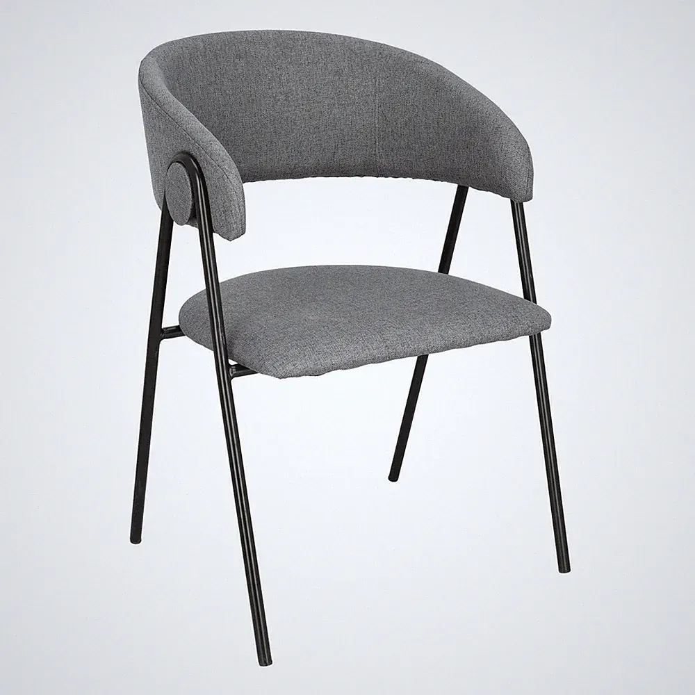 Larisa GRAUER GEPOLSTERTER STUHL, minimalistisch