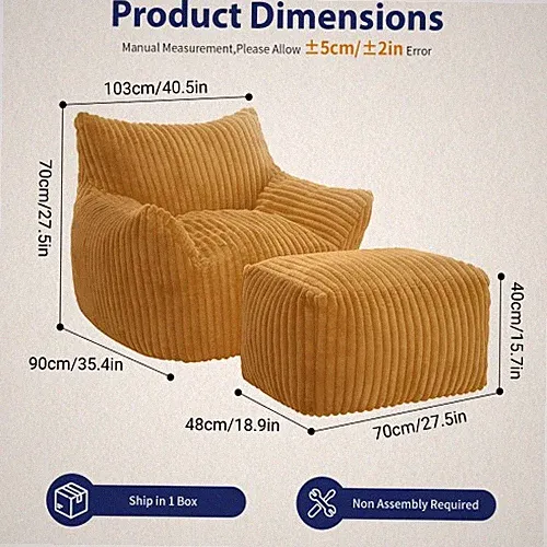 Lazy Soft Faulenzersofa Flannelette Sofa Liegesessel Sitzsackstuhl With Ottoman