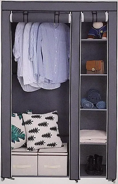 LEADZM Kleiderschrank, Faltschrank Stoffschrank Faltbare Garderobe Canvas mit