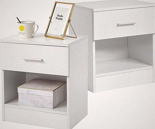 LEADZM Nachttisch 2er Set Nachtschrank Schlichter Beistelltisch Kommode mit