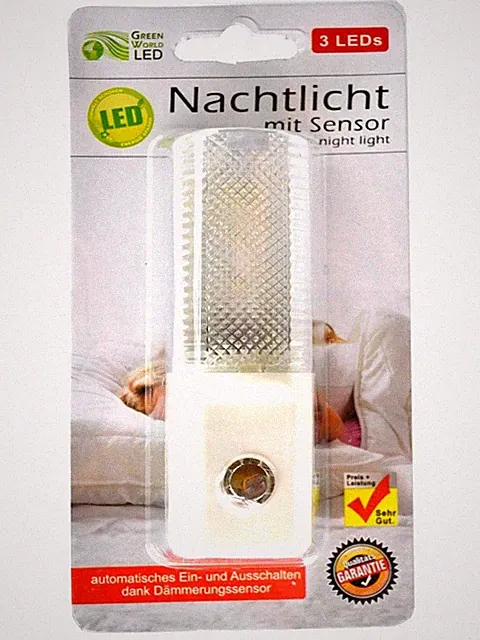 LED Nachtlicht mit 3 LEDs | Schlummerlicht | Baby Nachtlicht | Kinderzimmerlampe